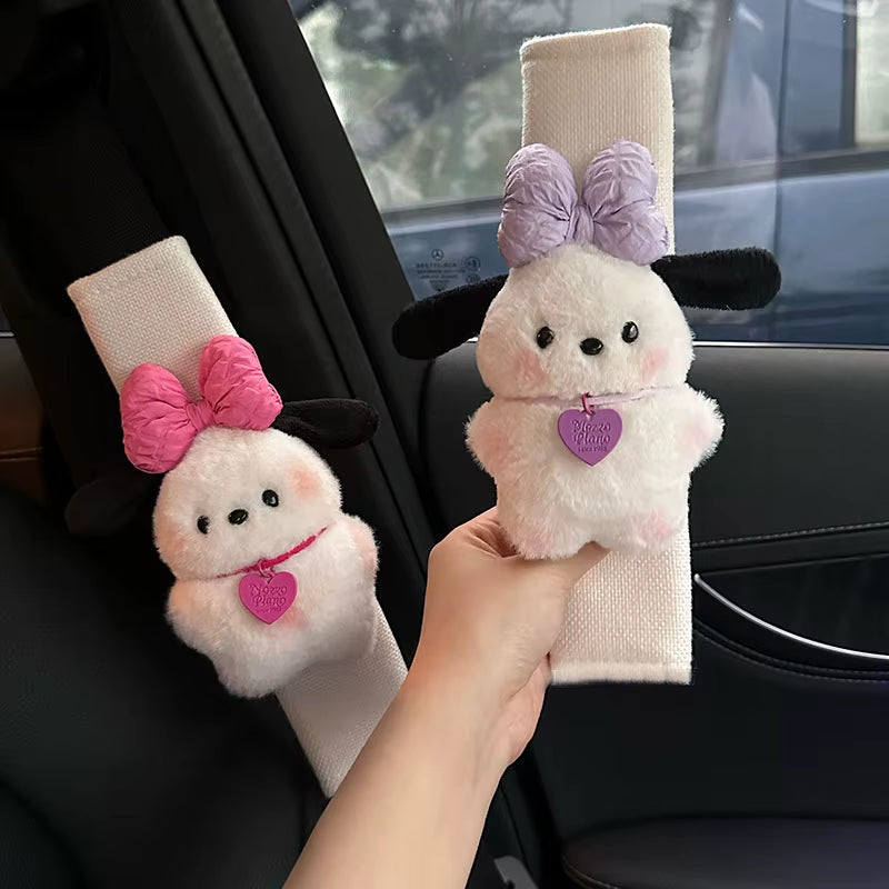 Sanrio Pochacco Cute Car Seat Belt Cover Kawaii Puppy Auto Seat Belt Shoulder Pad Decoration Couple Car Interior Accessories