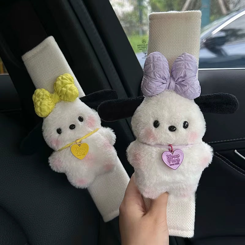 Sanrio Pochacco Cute Car Seat Belt Cover Kawaii Puppy Auto Seat Belt Shoulder Pad Decoration Couple Car Interior Accessories