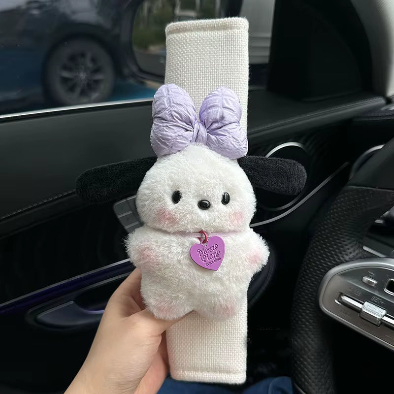 Sanrio Pochacco Cute Car Seat Belt Cover Kawaii Puppy Auto Seat Belt Shoulder Pad Decoration Couple Car Interior Accessories